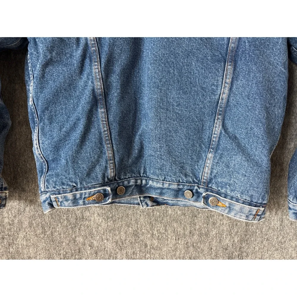 Levis Jinglers Sherpa‎ Lined Denim Trucker Jacket Mens Medium Blue Wash Vintage